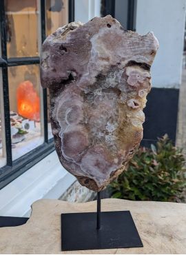 Prachtige Roze Amethist sculpture large extra kwaliteit op standaard